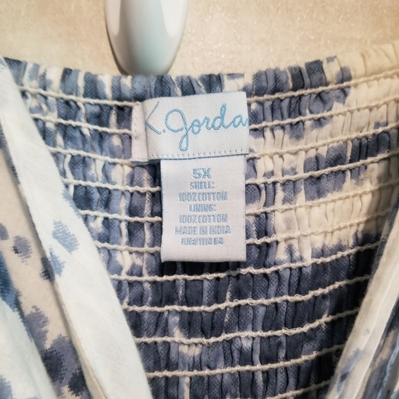 K. JORDAN PLUS SUMMER BLUE & WHITE DRESS - Picture 2 of 7